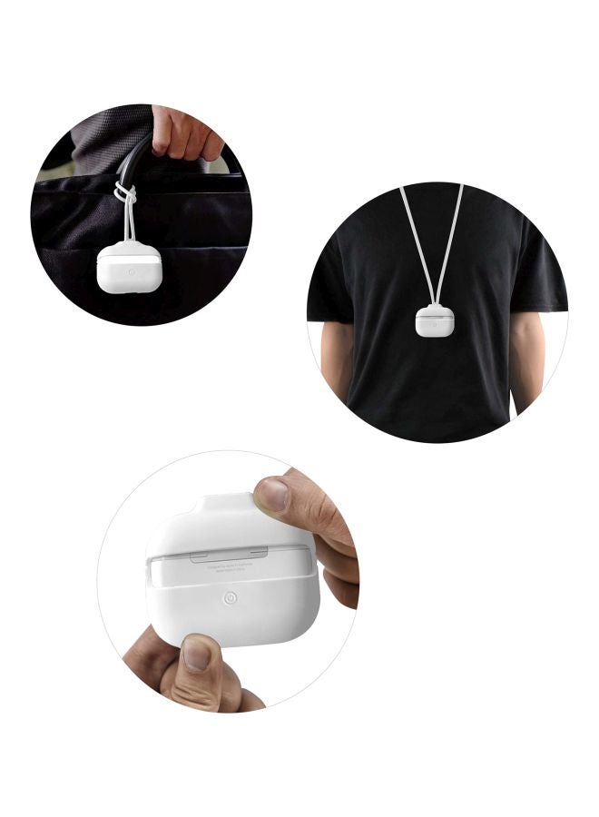 Silicone Case Cover With Hand And Neck Strap For Apple AirPods Pro White - v1589618330/N37818917A_3