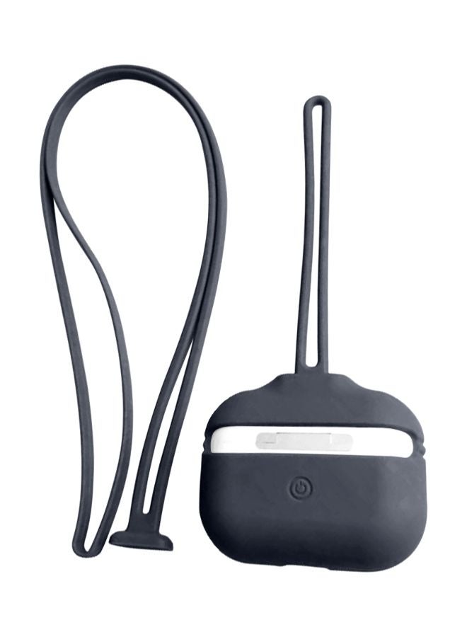 INEIX Silicone Case Cover With Hand And Neck Strap For Apple AirPods Pro Dark Grey  - Image 5