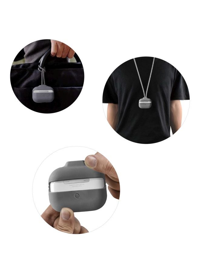INEIX 3-Piece Protective Case Cover With Strap Kit For Apple AirPods Pro Grey - Image 3