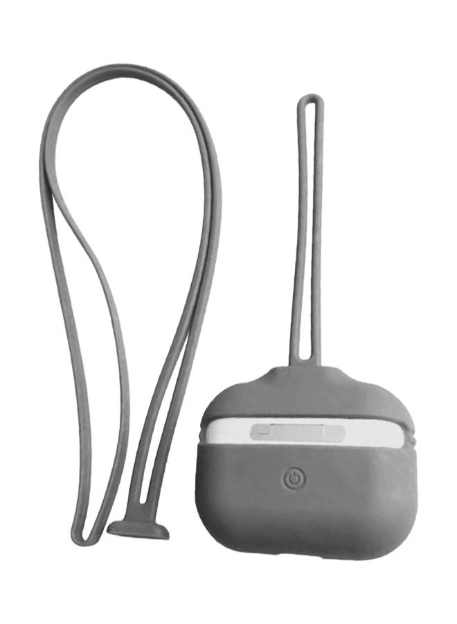 INEIX 3-Piece Protective Case Cover With Strap Kit For Apple AirPods Pro Grey - Image 5
