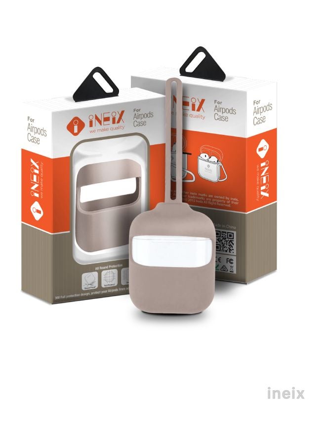 3-Piece Protective Case With Strap For Apple AirPods Stone