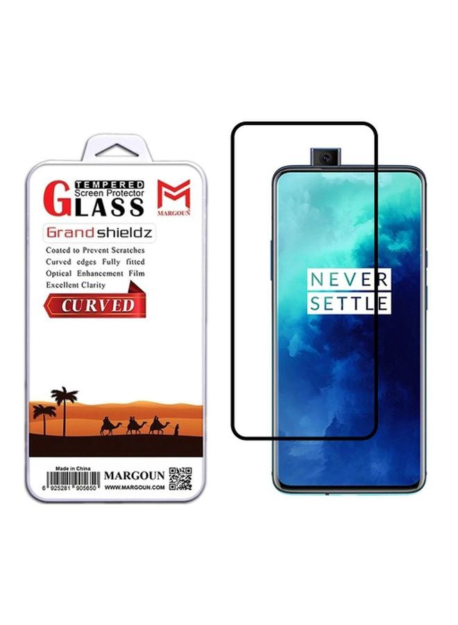 MARGOUN Tempered Glass Screen Protector For OnePlus 7T Pro Black/Clear - Image 2