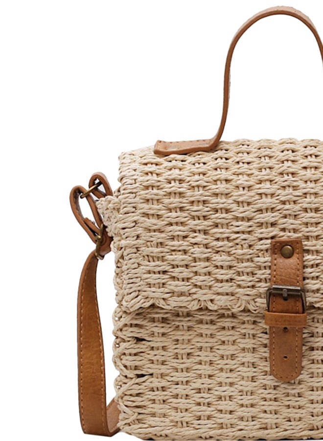 Generic - Handmade Weave Design Crossbody Bag Brown - Image 1