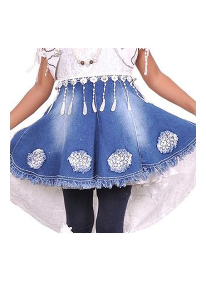 Ghils Pantyhose Embroidered Tights Blue - Image 2