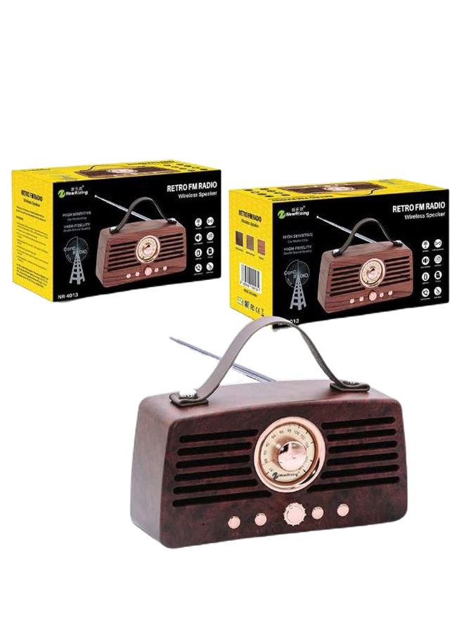 Generic - Retro FM Radio Wireless Speaker Brown/Black - Image 1
