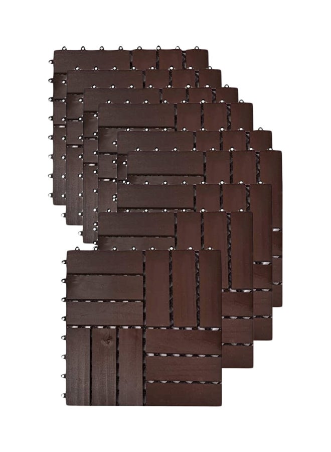ياتاي طقم بلاط خشبي للأرضية مكون من 9 قطع بني 30x30x2Ø³Ù†ØªÙŠÙ…ØªØ±  - Image 1