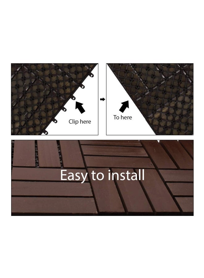 ياتاي طقم بلاط خشبي للأرضية مكون من 9 قطع بني 30x30x2Ø³Ù†ØªÙŠÙ…ØªØ±  - Image 4