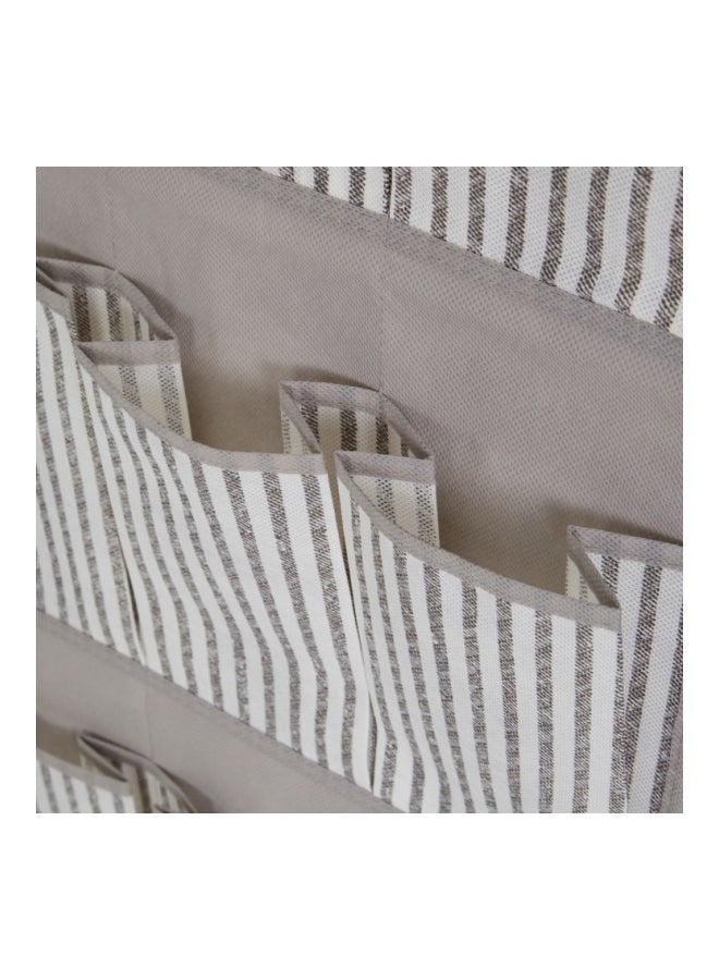 Home Box 20-Pocket Ebase Shoe Bag With Eyelet Detail Grey/White 134x47cm  - Image 3