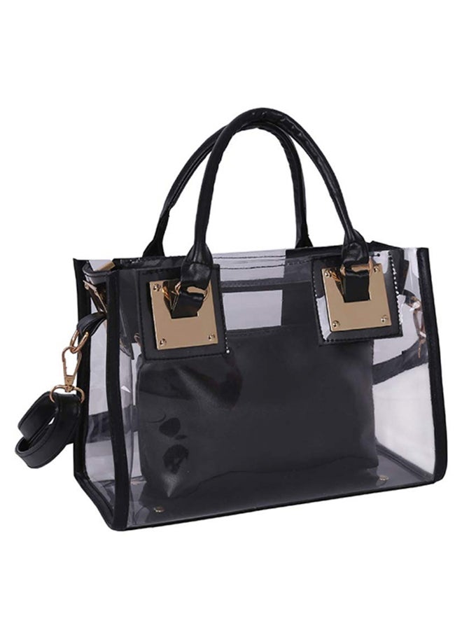 Solid Transparent Handbag Black/Gold  - Image 1