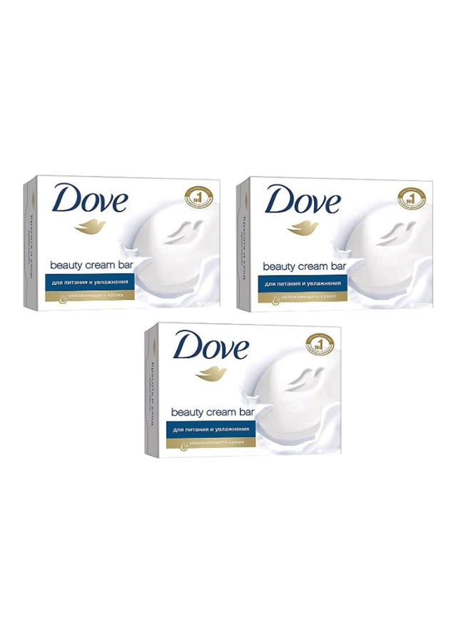 Dove 3-Piece Cream Beauty Bar Set White/Blue/Gold 3 x 135grams - Image 1