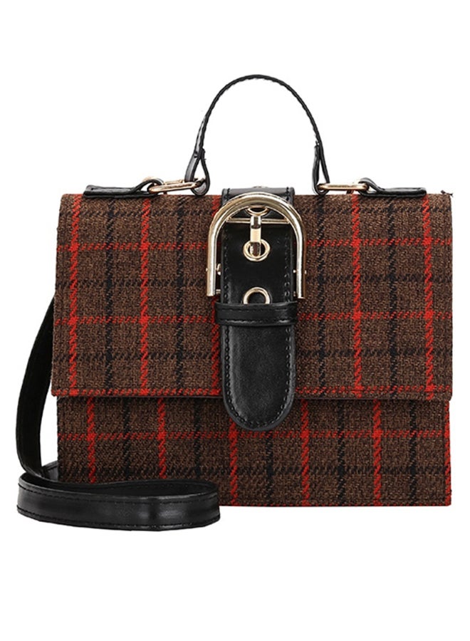 Fashion Plaid Retro Chic Crossbody Bag Multicolour  - Image 1