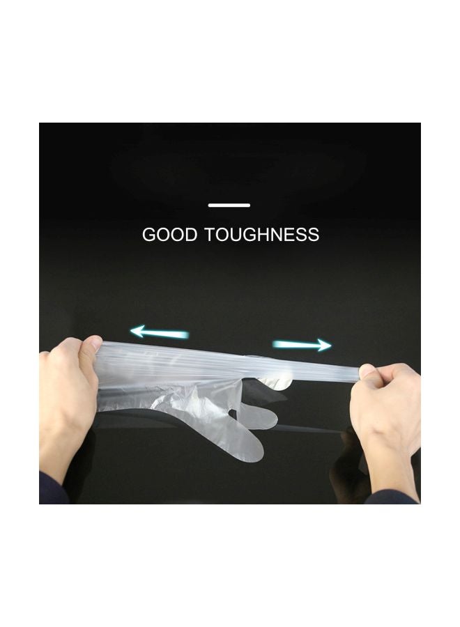 100-Piece Disposable Plastic Gloves Transparent 25x2x16cm - Image 5