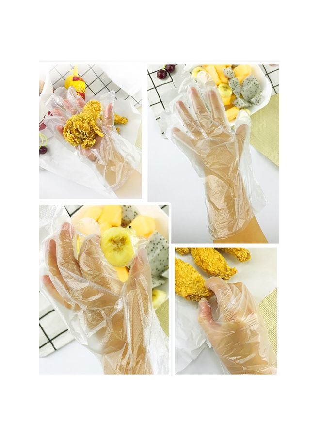 100-Piece Disposable Plastic Gloves Transparent 25x2x16cm - Image 3