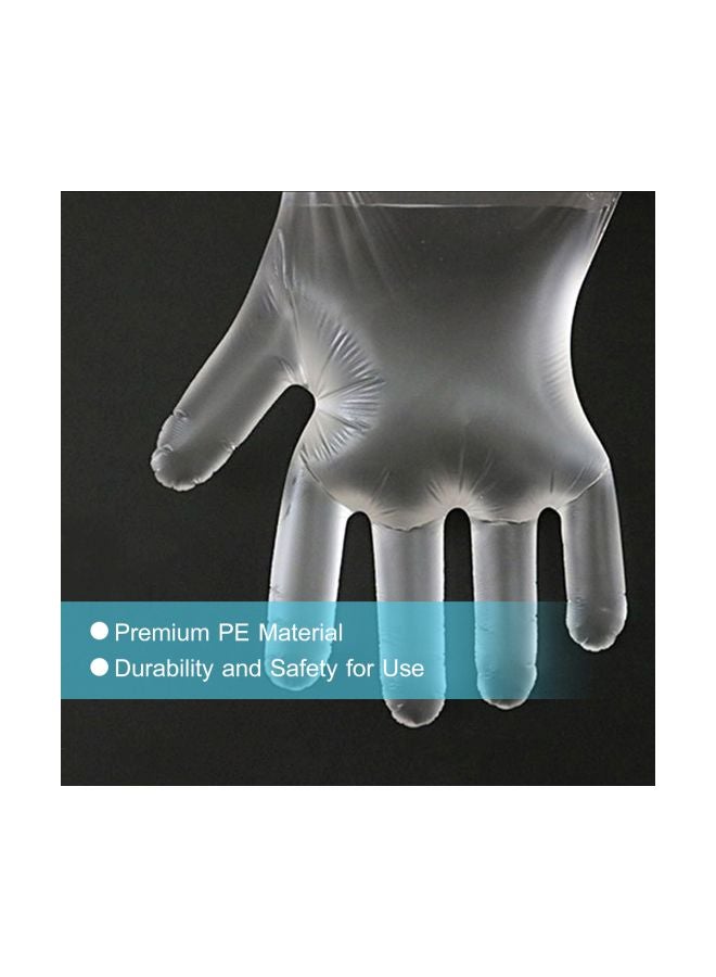 100-Piece Disposable Plastic Gloves Transparent 25x2x16cm - Image 4