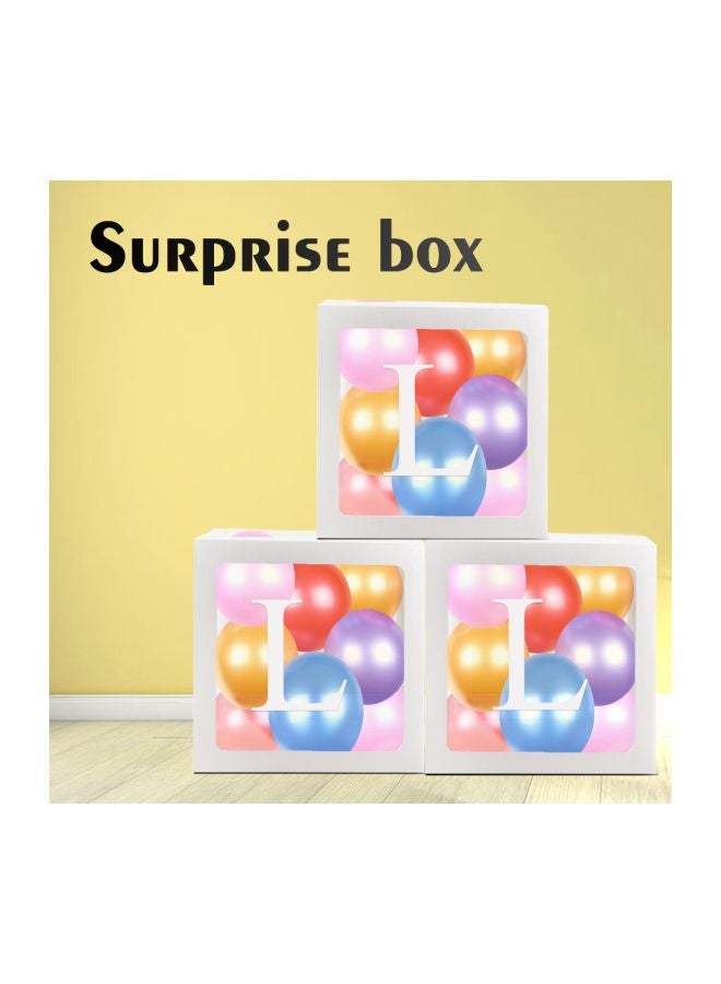 Letter L Transparent Balloon Decoration Box DT1063 30x30x30cm  - Image 5