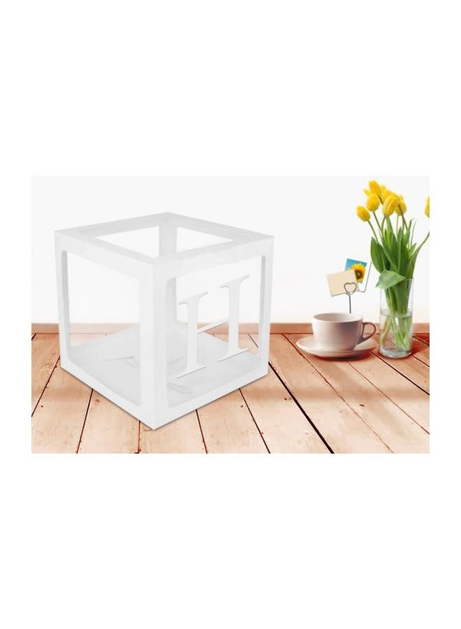Letter H Transparent Balloon Decoration Box DT1067 30x30x30cm  - Image 2