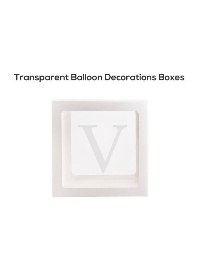 Letter V Designed Balloon Decoration Surprise Box DT1053 30x1x30cm  - Image 2