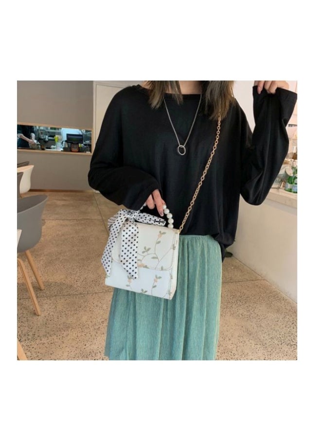 Floral Printed Crossbody Bag White  - Image 2
