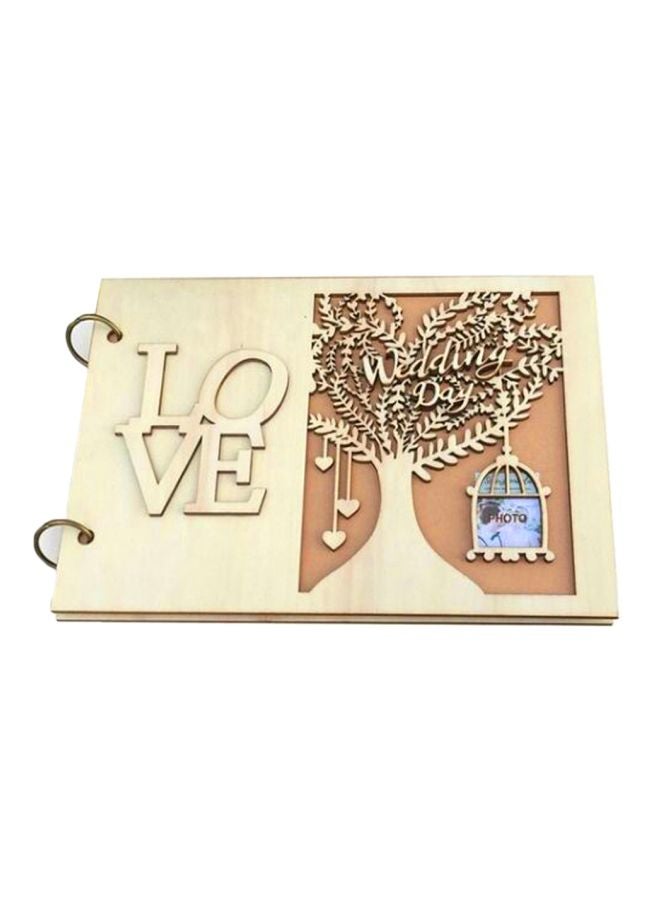 20-Pages Wooden Wedding Album Sandal Wood 26.5x18.5centimeter  - Image 1