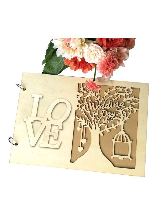 20-Pages Wooden Wedding Album Sandal Wood 26.5x18.5centimeter  - Image 2