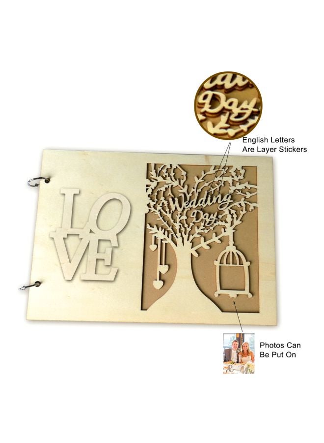 20-Pages Wooden Wedding Album Sandal Wood 26.5x18.5centimeter  - Image 5
