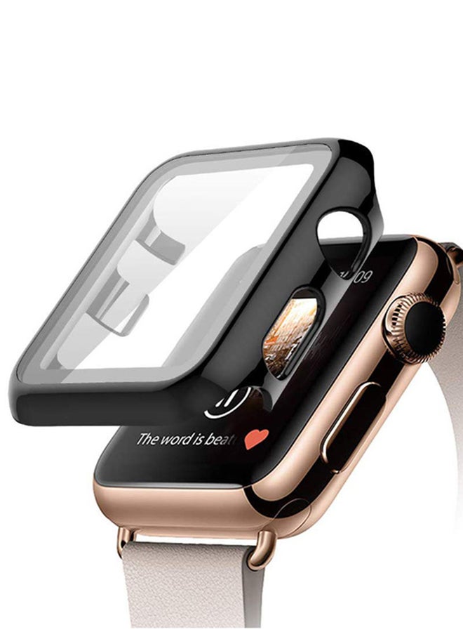 Generic - Ultra-Thin Hard Case Cover With Screen Protector For Apple Watch Series 5/4 Black/Clear - Image 1