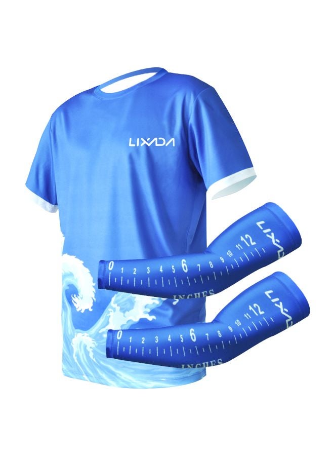 Generic Short Sleeves Fishing T-shirt With Arm Sleeves M - Image 1