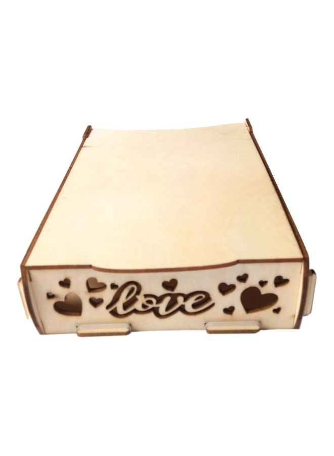 Heart And Letter Mr And Mrs Carved Wooden Message Box 17x13.5x1.2cm  - Image 1