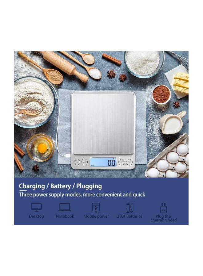 Digital Kitchen Scale Silver 5x4x0.6inch - Image 3