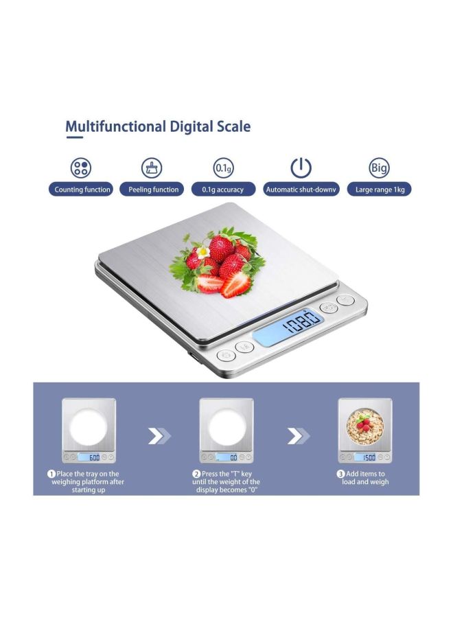 Digital Kitchen Scale Silver 5x4x0.6inch - Image 4