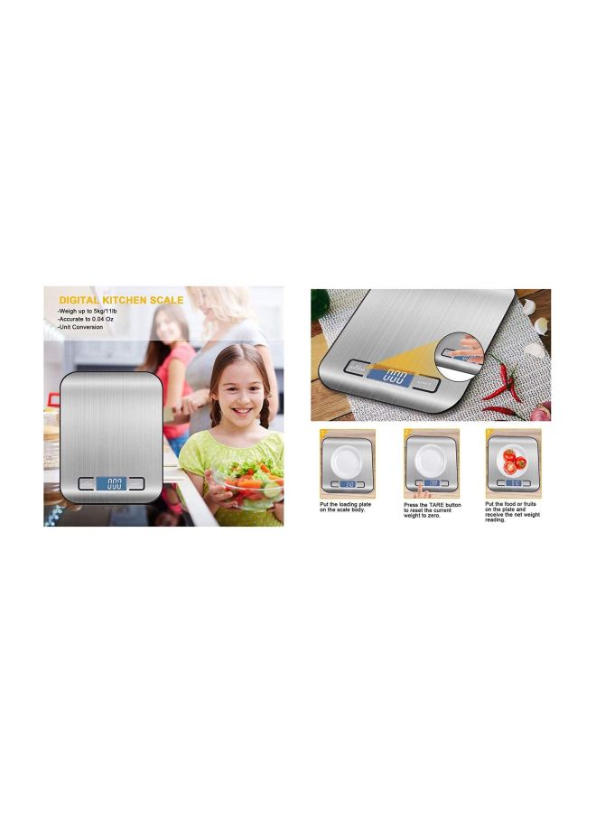 Digital Kitchen Scale Silver 5.5x7.1x.6inch - Image 4