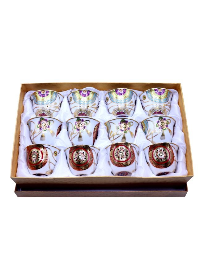 Bin-Shihoun-Abomar 12-Piece Coffee Set Green/Gold/White 80ml - Image 1