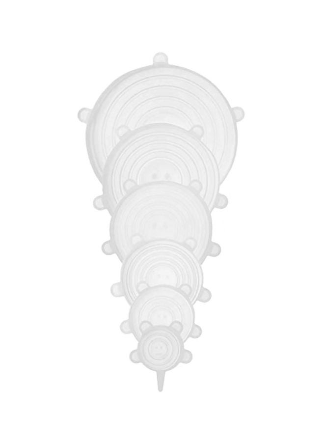 Generic 6-Piece Silicone Stretchable Lid Set Clear 250x250x30mm  - Image 1