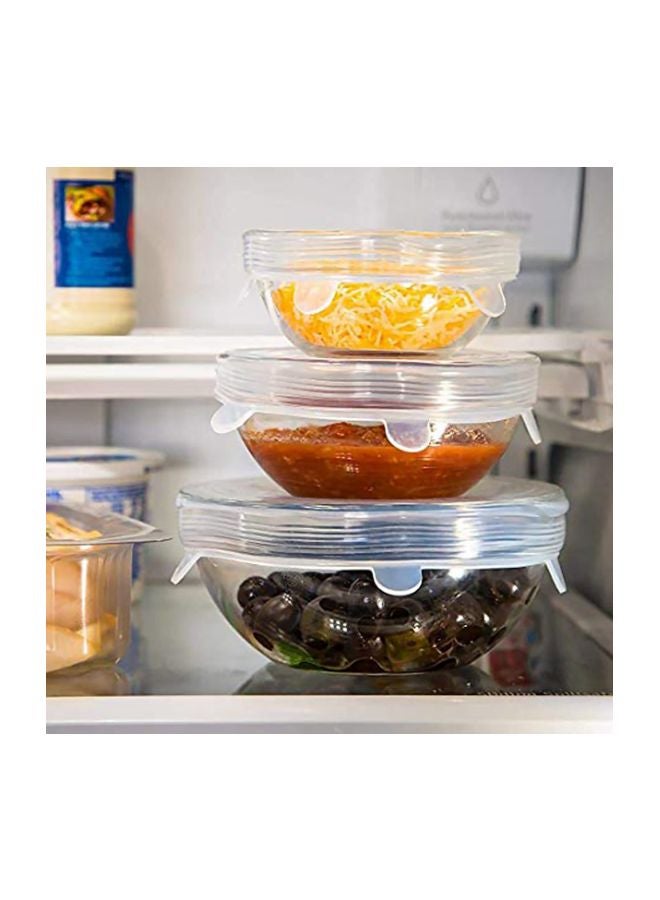 Generic 6-Piece Silicone Stretchable Lid Set Clear 250x250x30mm  - Image 4