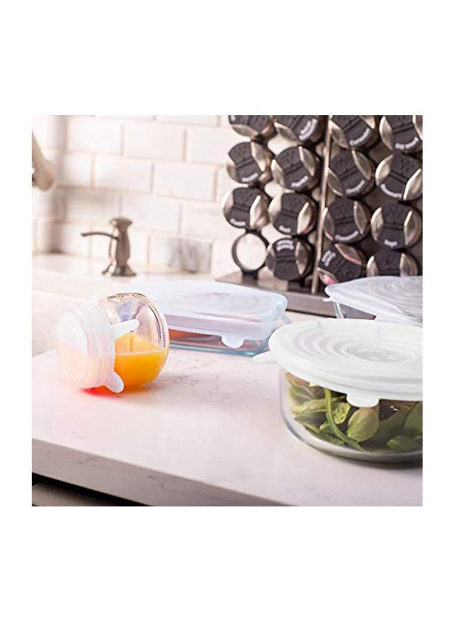 Generic 6-Piece Silicone Stretchable Lid Set Clear 250x250x30mm  - Image 5
