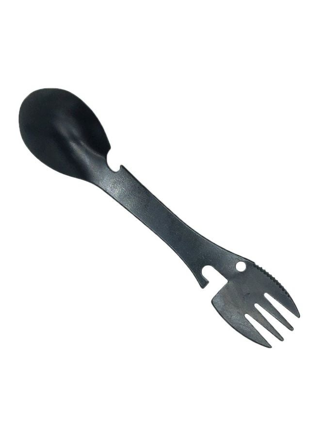Generic - 3-In-1 Stainless Steel Opener With Spoon And Fork Black 18x3.2x3.5cm - Image 1