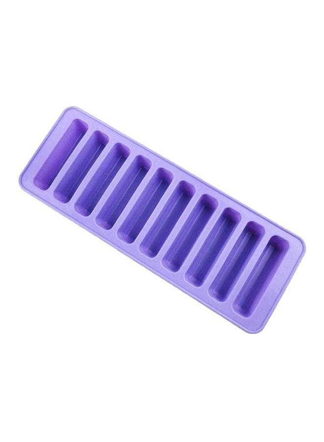 10-Grid Silicone Ice Tray Purple 25.5x9.2x1.8centimeter - v1589647733/N37805083A_1