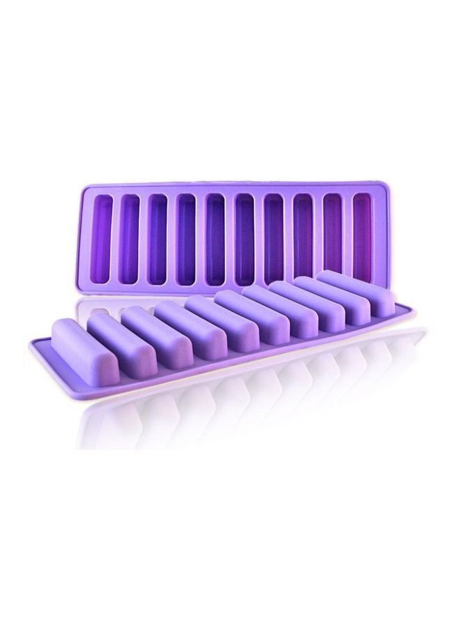 10-Grid Silicone Ice Tray Purple 25.5x9.2x1.8centimeter - v1589647734/N37805083A_3