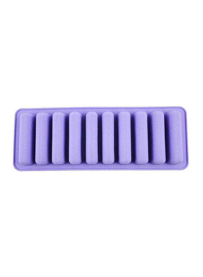 10-Grid Silicone Ice Tray Purple 25.5x9.2x1.8centimeter - v1589647734/N37805083A_4