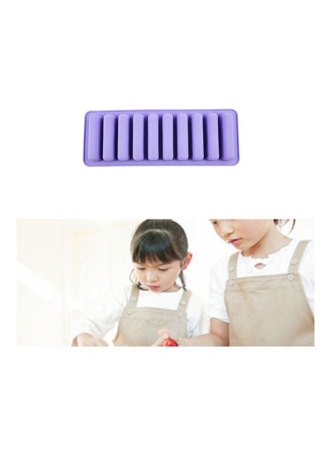 10-Grid Silicone Ice Tray Purple 25.5x9.2x1.8centimeter - v1589647734/N37805083A_5