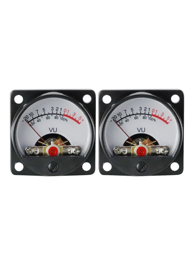 2-Piece Volume Unit Level Meter Black/White 10.5x7x7cm  - Image 1