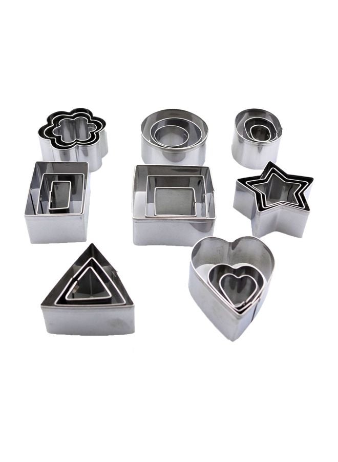 24-Piece Stainless Steel Cookie Cutter Set Silver
