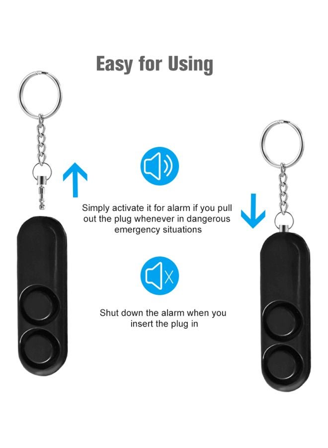 Self Defense Alarm Key Ring Black 11x4x5cm - Image 2