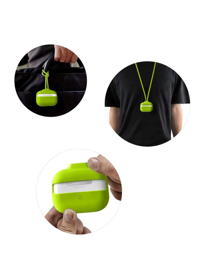 INEIX - 3-Piece Silicone Case With Strap For Apple AirPods Pro Fluorescent Green - Image 1