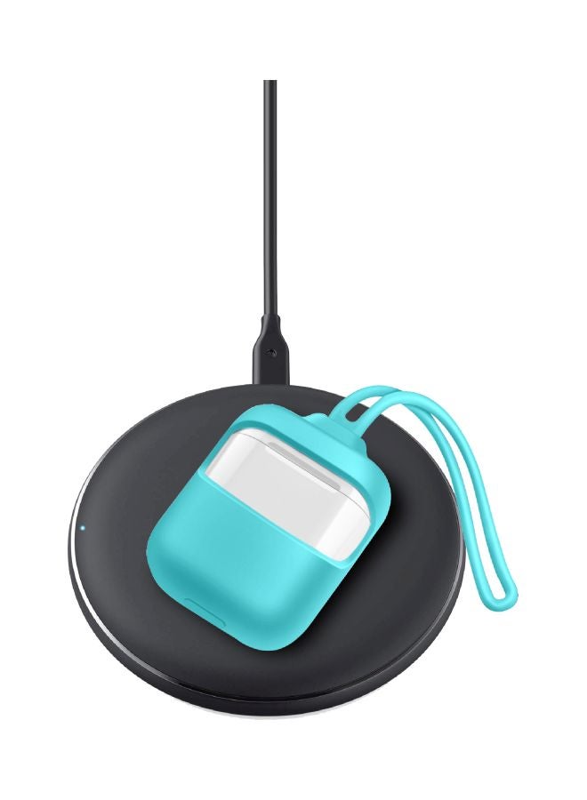 INEIX - 3-Piece Protective Case With Strap For Apple AirPods Cyan - Image 1