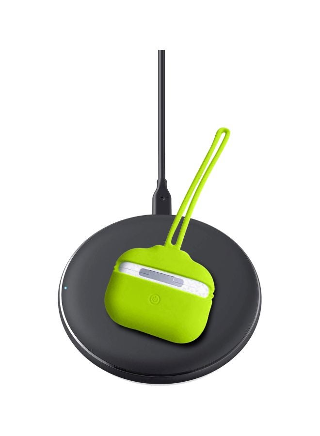 INEIX - 3-Piece Silicone Case With Strap For Apple AirPods Pro Fluorescent Green - Image 1