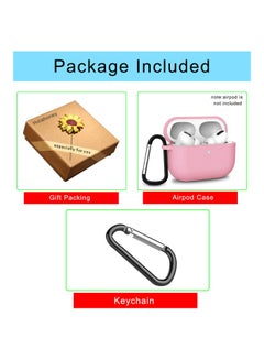 Generic Protective Silicone Case With Carabiner For Apple AirPods Pro Pink  - Image 4