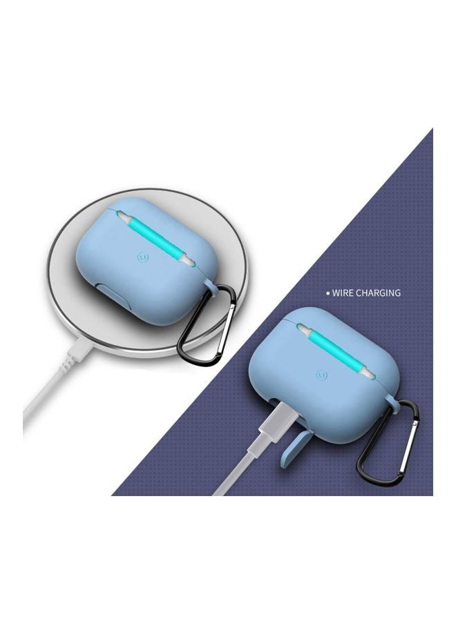 Generic - Protective Case With Keychain For Apple AirPods Pro Light Blue - Image 1