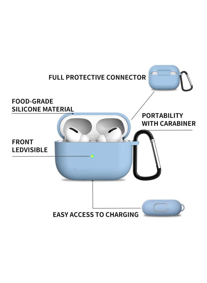 Generic - Protective Case With Keychain For Apple AirPods Pro Light Blue - Image 1