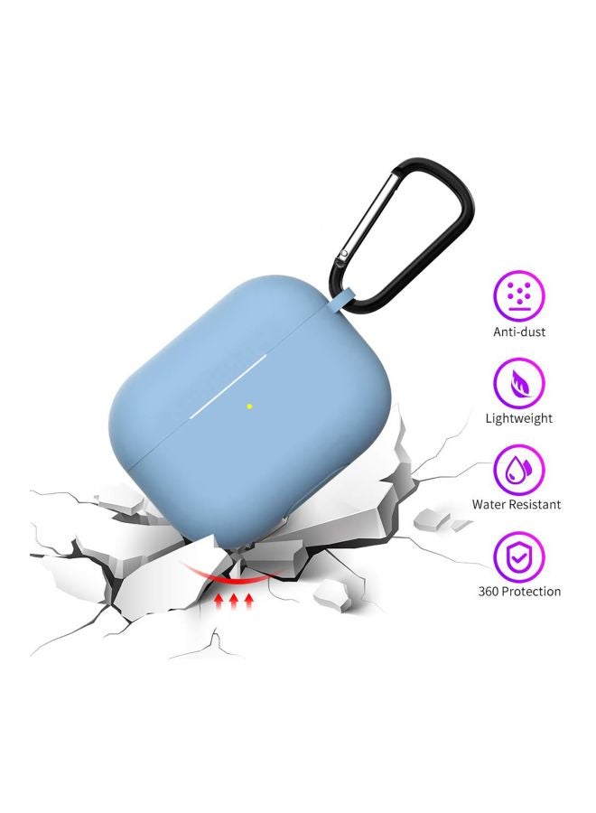 Generic - Protective Case With Keychain For Apple AirPods Pro Light Blue - Image 1